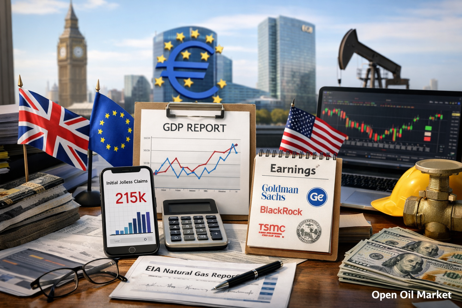 आर्थिक घटनाएँ और कॉर्पोरेट रिपोर्ट — गुरुवार, 15 जनवरी 2026: ब्रिटेन का जीडीपी, ईसीबी की बुलेटिन, बेरोजगारी भत्ते के लिए दावे।
