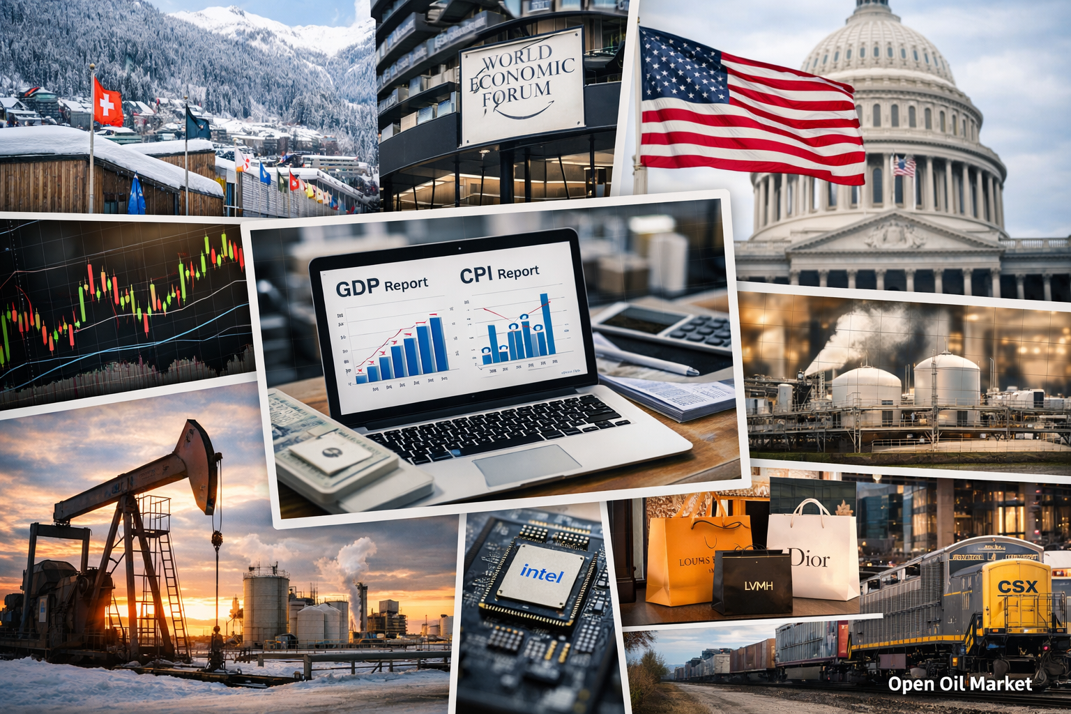 आर्थिक घटनाएँ और कॉर्पोरेट रिपोर्ट — गुरुवार, 22 जनवरी 2026: विश्व आर्थिक मंच, CPI अमेरिका और अमेरिका का GDP