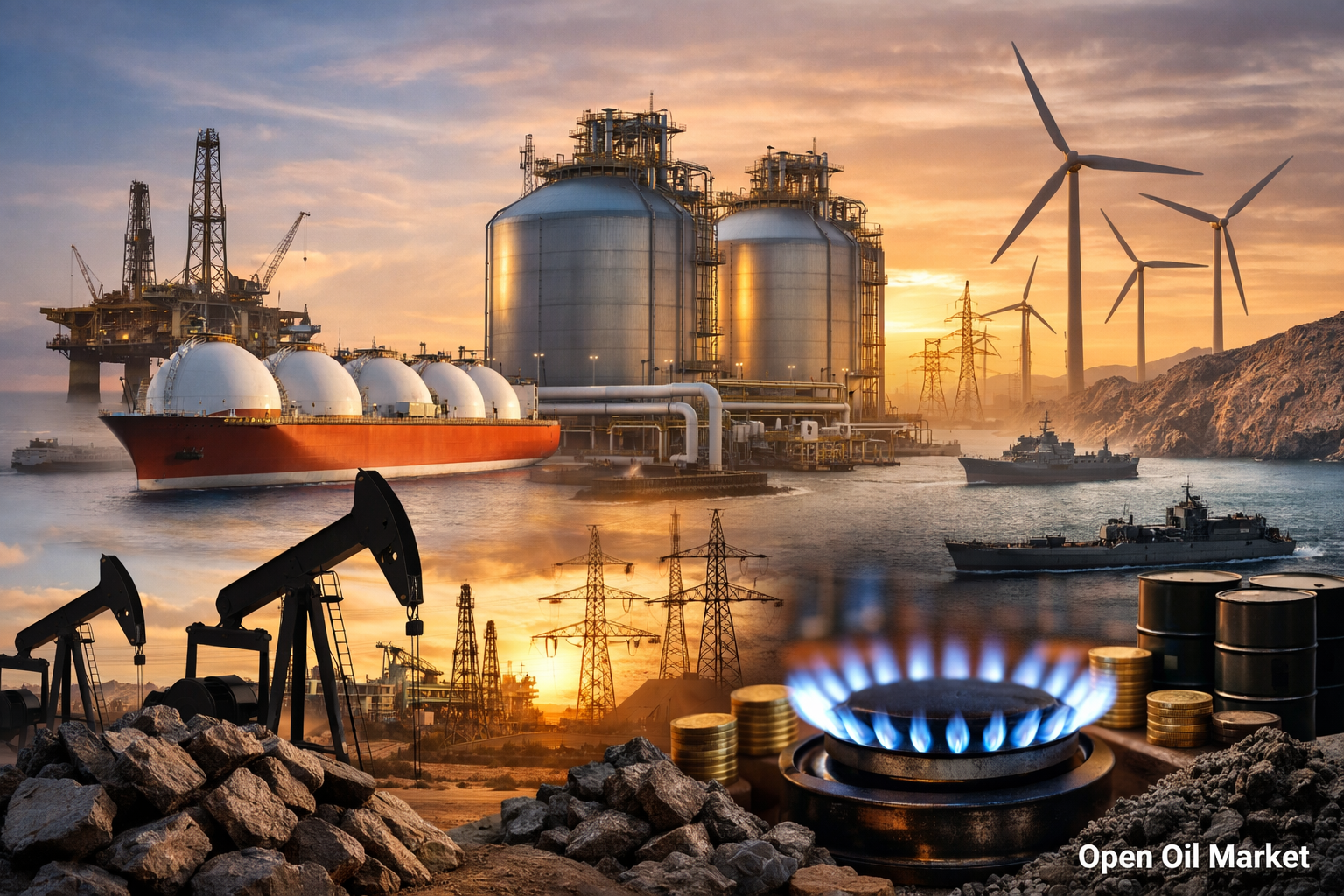 न्यूज़ तेलगैस और ऊर्जा — गुरुवार, 26 फरवरी 2026: ईरान के आसपास बढ़ते जोखिम, ब्रेंट/WTI की गतिशीलता और यूरोप में LNG के रिकॉर्ड प्रवाह