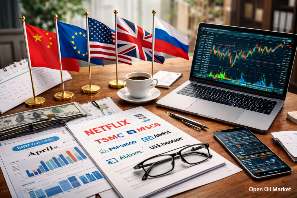 आर्थिक घटनाएँ और कॉर्पोरेट रिपोर्टें — गुरुवार 16 अप्रैल 2026: चीन का जीडीपी, यूरोzone का CPI और कंपनियों की रिपोर्टें