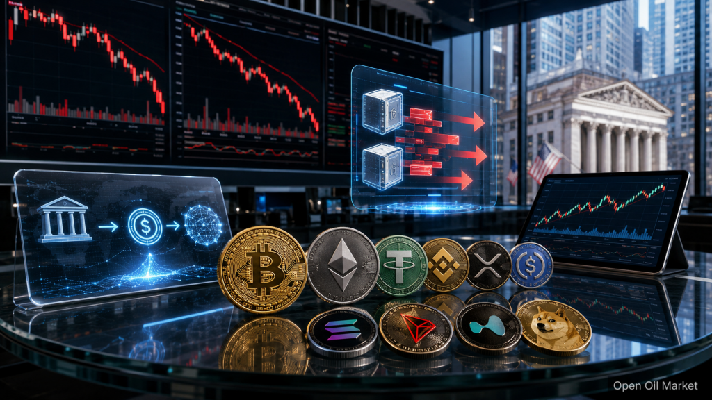 क्रिप्टोकरेंसी समाचार 1 जून 2026, Bitcoin और Ethereum व्यापारिक चार्टों, ETF बहिर्वाह, स्थिर कॉइन्स और शीर्ष 10 क्रिप्टो के संदर्भ में